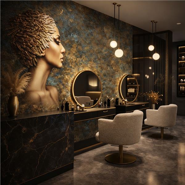 Sanatsal Kadın Portre Güzellik Salonu ve Kadın Kuaförü Duvar Kağıdı